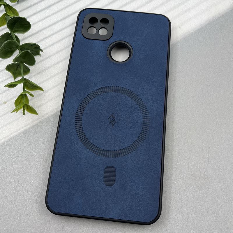قاب گوشی Redmi 9C / Redmi 10A / Poco C3 شیائومی چرمی دور سیلیکونی طرح مگ سیف Magsafe محافظ لنز دار سرمه ای کد 56677 - Image 2
