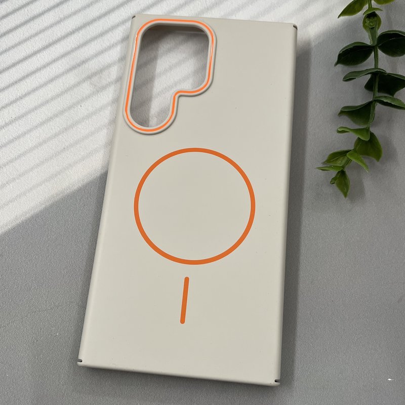 قاب گوشی Galaxy S24 Ultra سامسونگ FIT CLASSIC مگ سیف Magsafe اورجینال Orange Lens برجسته کرمی کد 56866 - Image 2