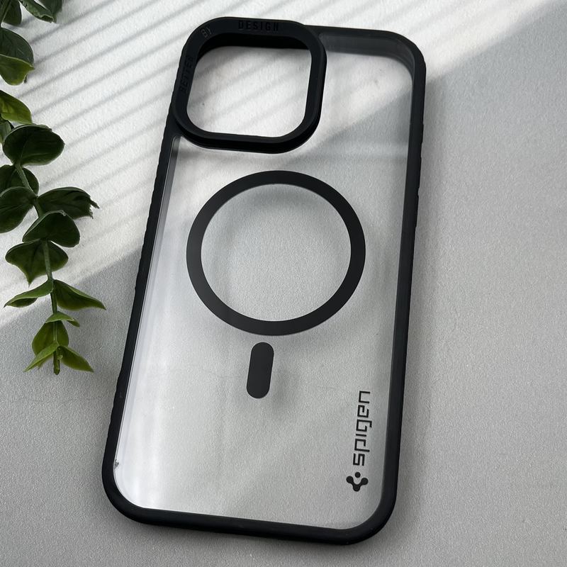قاب گوشی iPhone 16 Pro Max آیفون اورجینال Spigen شفاف مگ سیف Better By Design MagSafe اورجینال مشکی کد 58659 - Image 2
