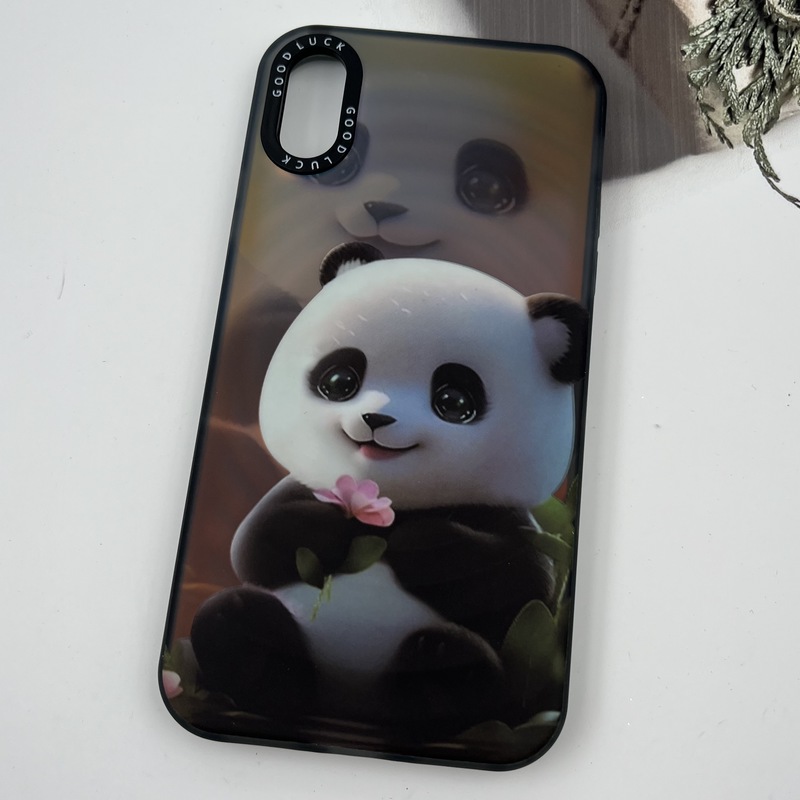 قاب گوشی iPhone X / iPhone XS آیفون هولوگرامی Good Luck طرح دار فانتزی پاندا لنز برجسته کد 24425 - Image 2