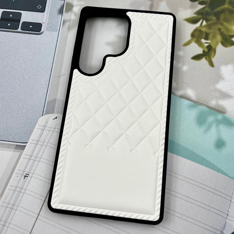 قاب گوشی Galaxy S25 Ultra سامسونگ Premium Case چرم پافر لوزی بالشتی لوکس سفید کد 59506 - Image 2
