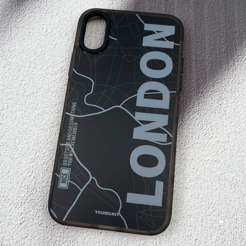 قاب گوشی iPhone X / iPhone XS آیفون Gray Case مات طرح LONDON لنز برجسته YOUNG KIT کد 59821 - Image 2