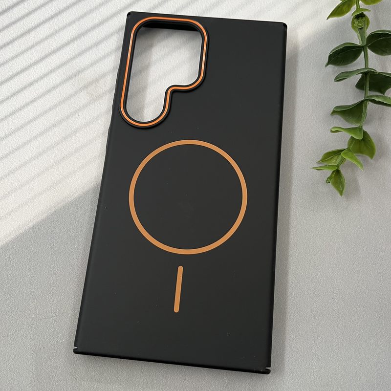 قاب گوشی Galaxy S24 Ultra سامسونگ FIT CLASSIC مگ سیف Magsafe اورجینال Orange Lens برجسته مشکی کد 60180 - Image 2
