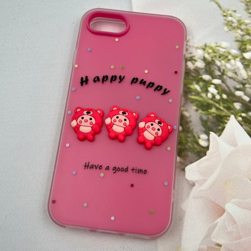 قاب گوشی iPhone 7 / iPhone 8 / iPhone SE 2020 / iPhone SE 2022 آیفون Puppy Case پاستلی سیلیکونی دو تکه ضد ضربه عروسکی سرخابی کد 60964 - Image 2