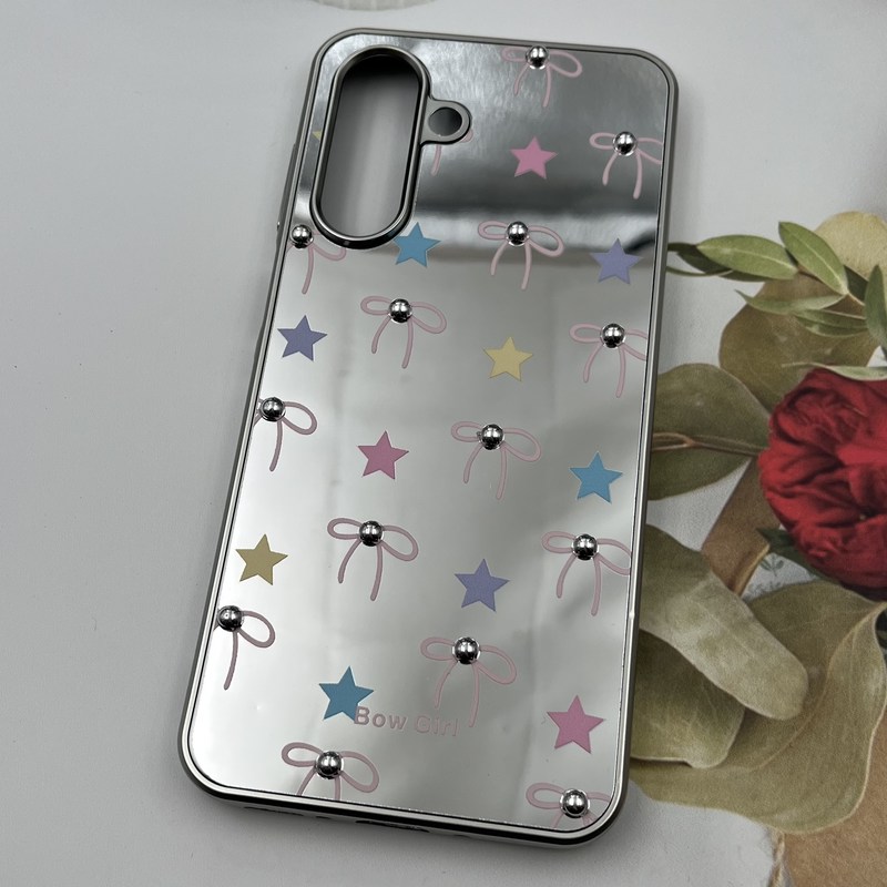 قاب گوشی Galaxy A26 سامسونگ Mirror Case آینه ای مروارید برجسته طرح ستاره کد 61637 - Image 2