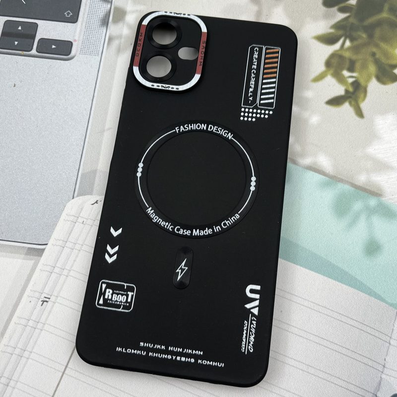 قاب گوشی Galaxy A06 سامسونگ Silicon Case سیلیکونی طرح مگ سیف Magsafe RT محافظ لنز دار مشکی کد 62045 - Image 2