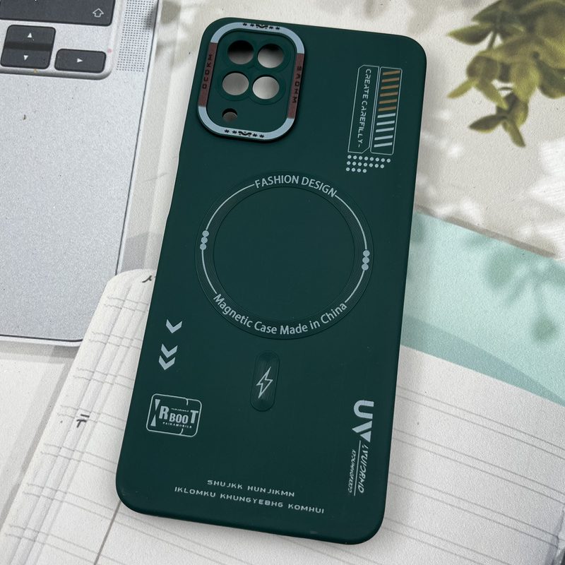 قاب گوشی Galaxy A12 / Galaxy M12 سامسونگ Silicon Case سیلیکونی طرح مگ سیف Magsafe RT محافظ لنز دار سبز کد 62406 - Image 2