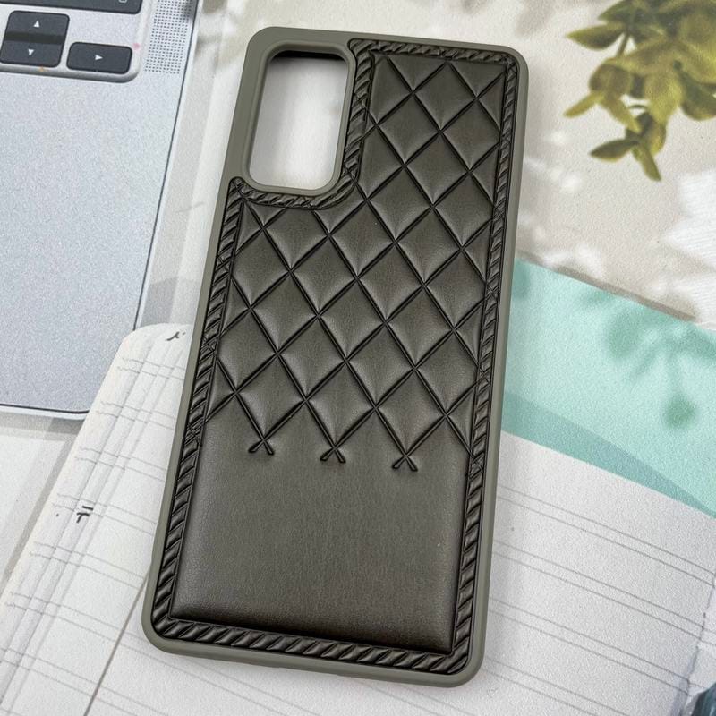 قاب گوشی Galaxy S20 FE سامسونگ Premium Case چرم پافر لوزی بالشتی لوکس تیتانیوم کد 63632 - Image 2