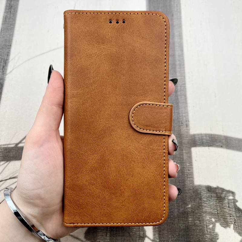 کیف گوشی Redmi Note 14S / Redmi Note 13 Pro 4G / Poco M6 Pro 4G شیائومی چرم مگنتی جاکارتی بند آویز دار محافظ لنز دار عسلی کد 63813 - Image 3