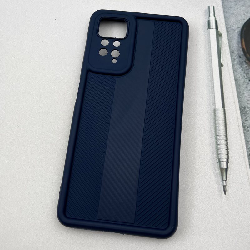 قاب گوشی Redmi Note 11 Pro / Redmi Note 12 Pro 4G شیائومی Carbon Case سیلیکونی ایربگ دار ضد ضربه طرح کربن محافظ لنز دار سرمه ای کد 65178 - Image 2