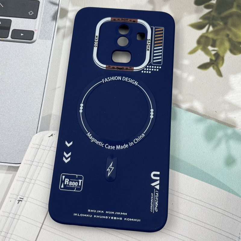 قاب گوشی Galaxy A6 Plus سامسونگ Silicon Case سیلیکونی طرح مگ سیف Magsafe RT محافظ لنز دار سرمه ای کد 66524 - Image 2