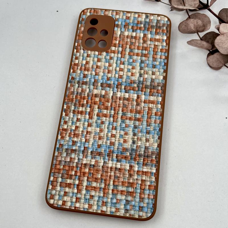 قاب گوشی Galaxy A51 سامسونگ Cotton Case طرح بافت برجسته کلاسیک کرم آبی محافظ لنز دار برجسته کد 66993 - Image 2