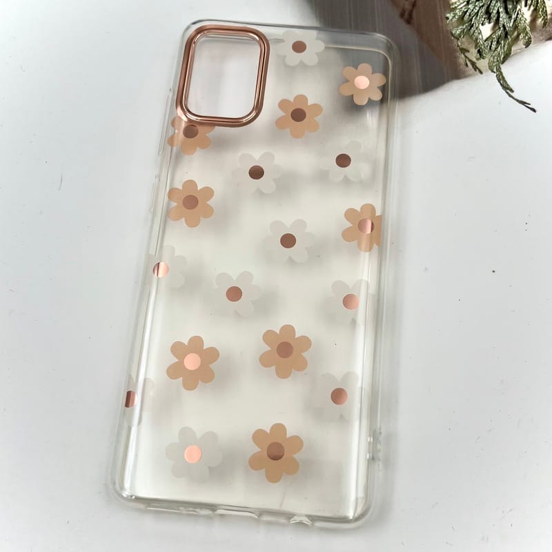 قاب گوشی Galaxy A51 سامسونگ Flower Case شفاف لوکس طرح گل لنز Copper کد 68209 - Image 2