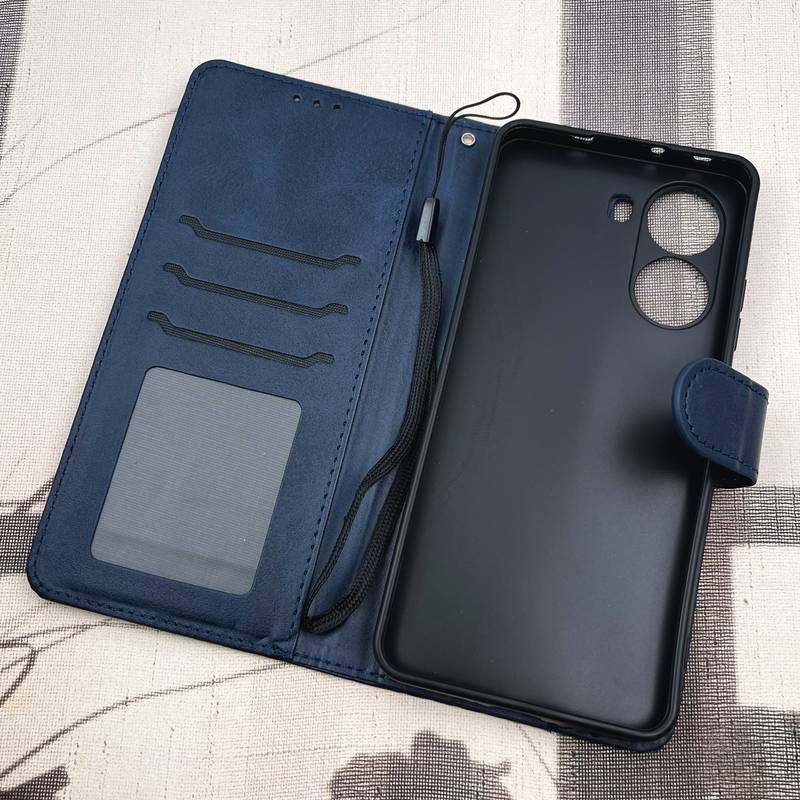 کیف گوشی Poco X7 Pro شیائومی چرم مگنتی جاکارتی بند آویز دار محافظ لنز دار سرمه ای کد 69597 - Image 2