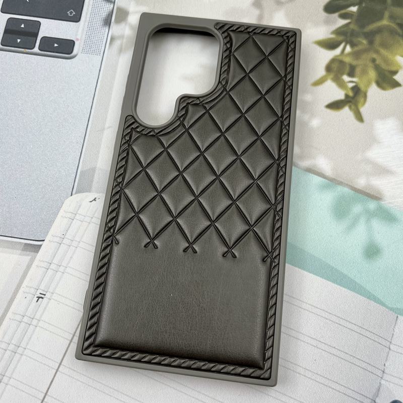 قاب گوشی Galaxy S24 Ultra سامسونگ Premium Case چرم پافر لوزی بالشتی لوکس تیتانیوم کد 71296 - Image 2