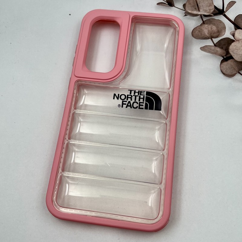 قاب گوشی Galaxy S23 FE سامسونگ Puffer Case پافری سیلیکونی شفاف ضد ضربه The North Face گلبهی کد 71353 - Image 2