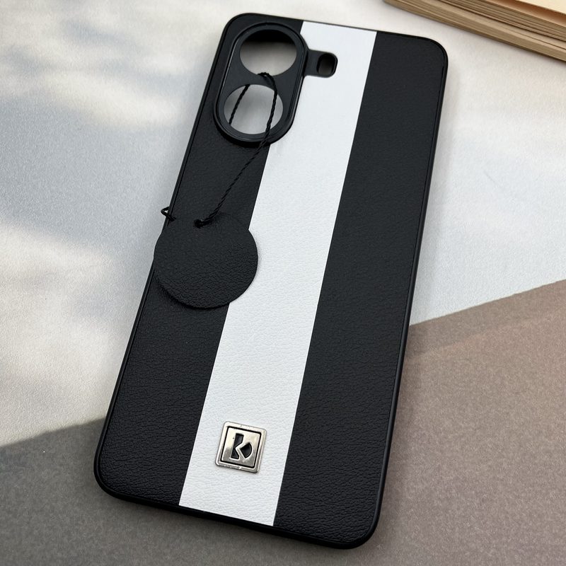 قاب گوشی Poco X7 Pro شیائومی Protection Case چرم لوگو فلزی سوپر اسپرت لنز برجسته مشکی سفید کد 71865 - Image 2