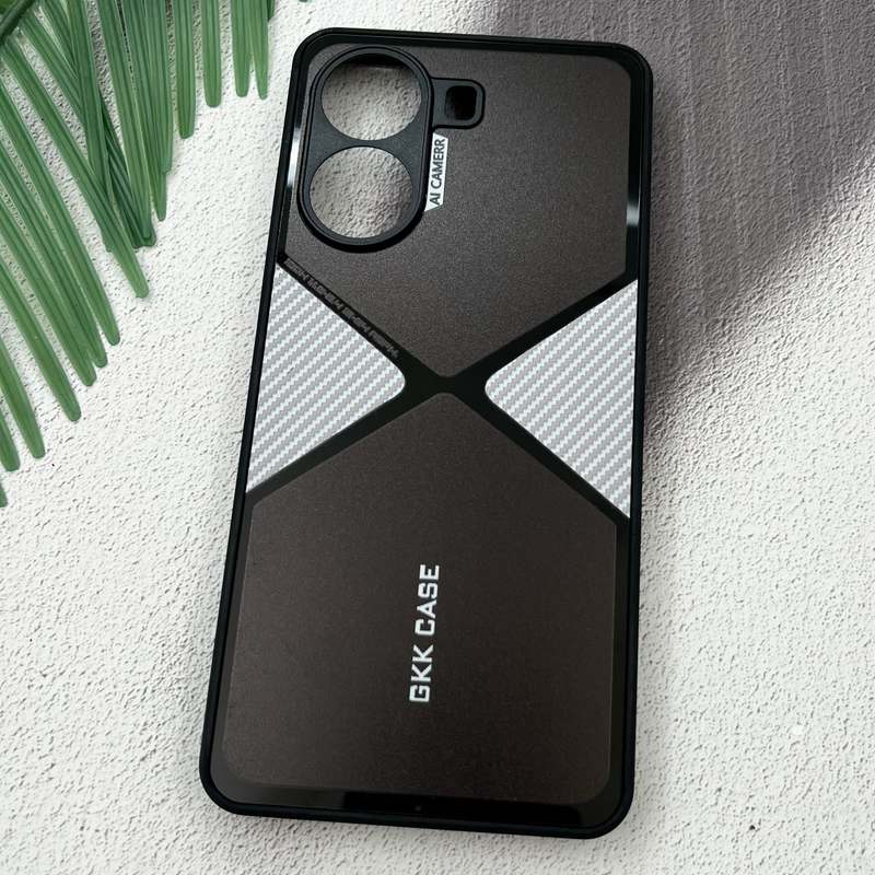 قاب گوشی Poco X7 Pro شیائومی GKK Case اورجینال Spider کربن AL CAMERA محافظ لنز دار نقره ای کد 71877 - Image 2