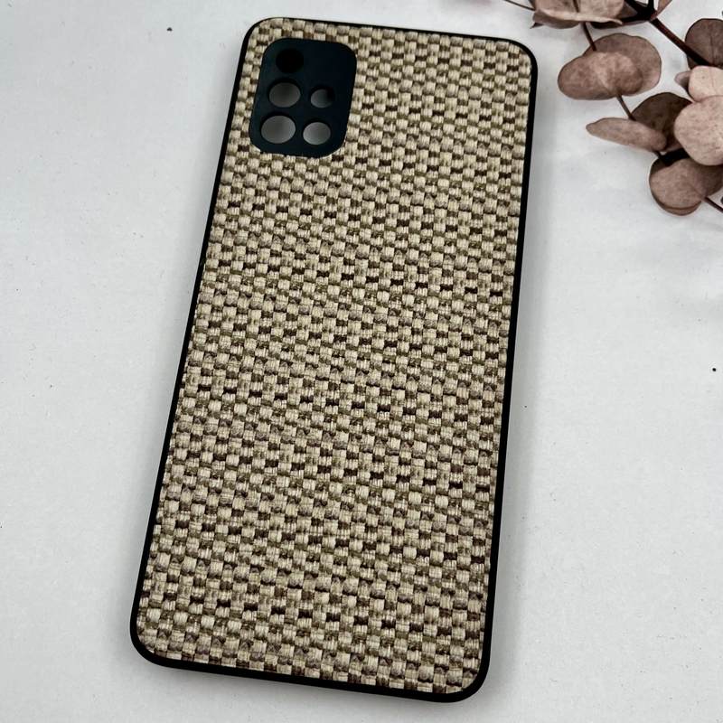 قاب گوشی Galaxy A51 سامسونگ Cotton Case طرح بافت برجسته کلاسیک کرم قهوه ای محافظ لنز دار برجسته کد 73882 - Image 2