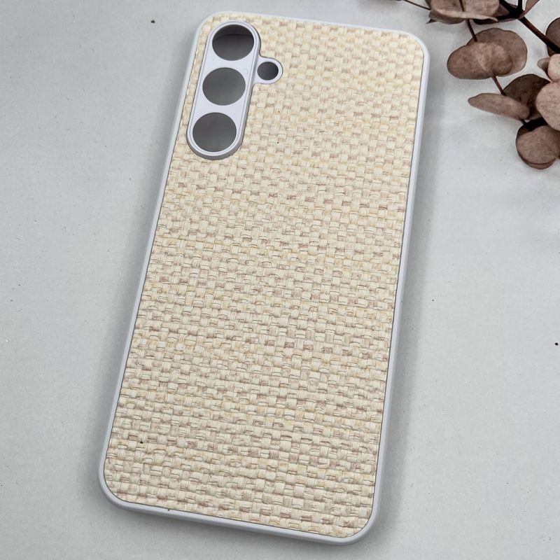 قاب گوشی Galaxy A55 سامسونگ Cotton Case طرح بافت برجسته کلاسیک کرم محافظ لنز دار برجسته کد 74934 - Image 2