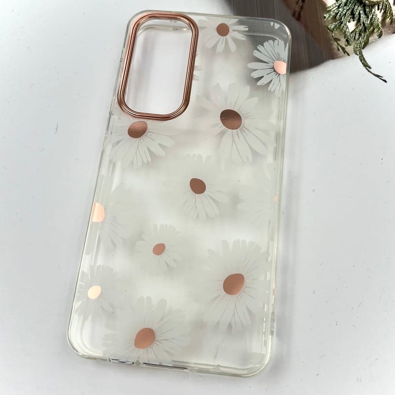قاب گوشی Galaxy A55 سامسونگ Flower Case شفاف لوکس طرح گل لنز Copper کد 75719 - Image 2