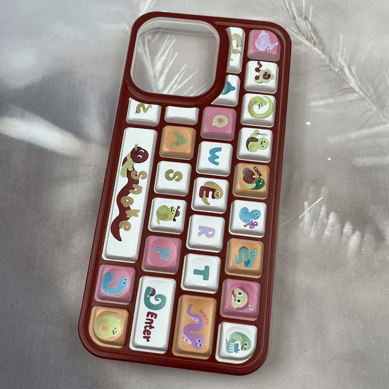 قاب گوشی iPhone 16 Pro Max آیفون سیلیکونی طرح کیبرد COMPUTER برجسته عروسکی مار کد 76502 - Image 2