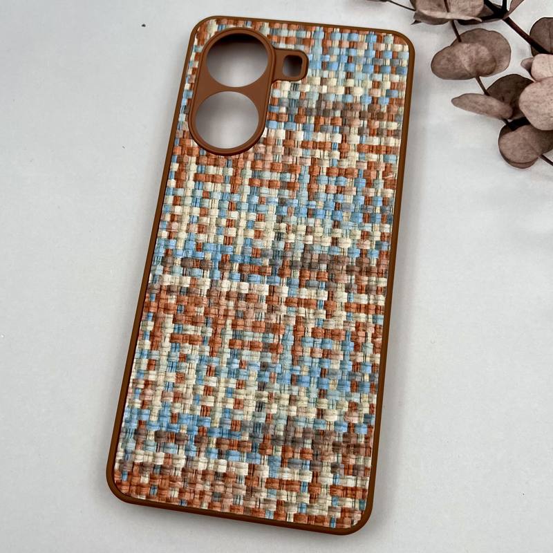قاب گوشی Poco X7 Pro شیائومی Cotton Case طرح بافت برجسته کلاسیک کرم آبی محافظ لنز دار برجسته کد 76732 - Image 2