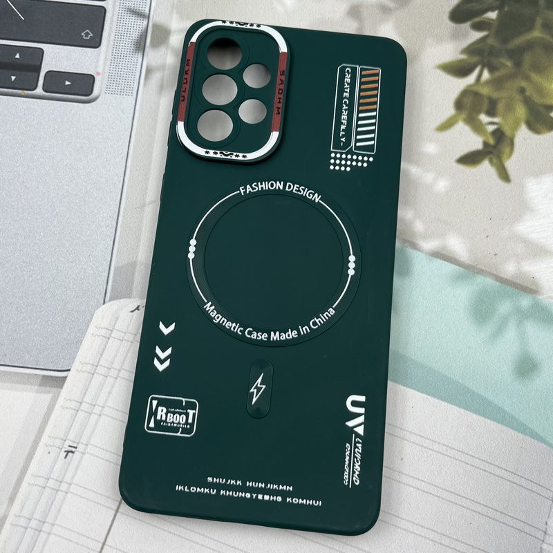 قاب گوشی Galaxy A73 سامسونگ Silicon Case سیلیکونی طرح مگ سیف Magsafe RT محافظ لنز دار سبز کد 77382 - Image 2