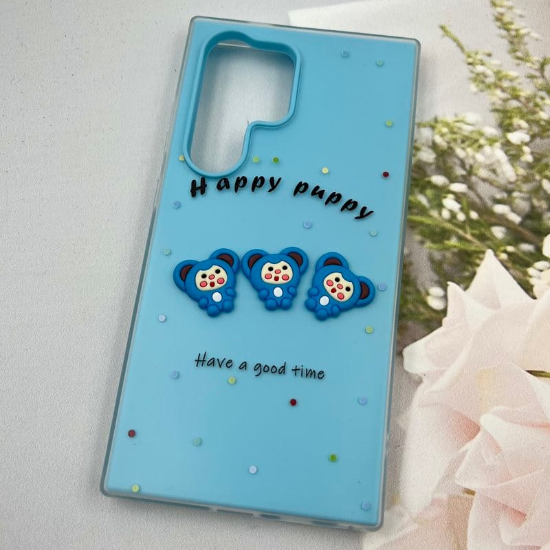 قاب گوشی Galaxy S24 Ultra سامسونگ Puppy Case پاستلی سیلیکونی دو تکه ضد ضربه عروسکی آبی کد 78105 - Image 2