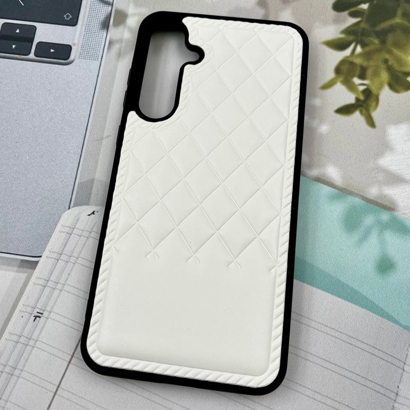 قاب گوشی Galaxy A35 سامسونگ Premium Case چرم پافر لوزی بالشتی لوکس سفید کد 78288 - Image 2