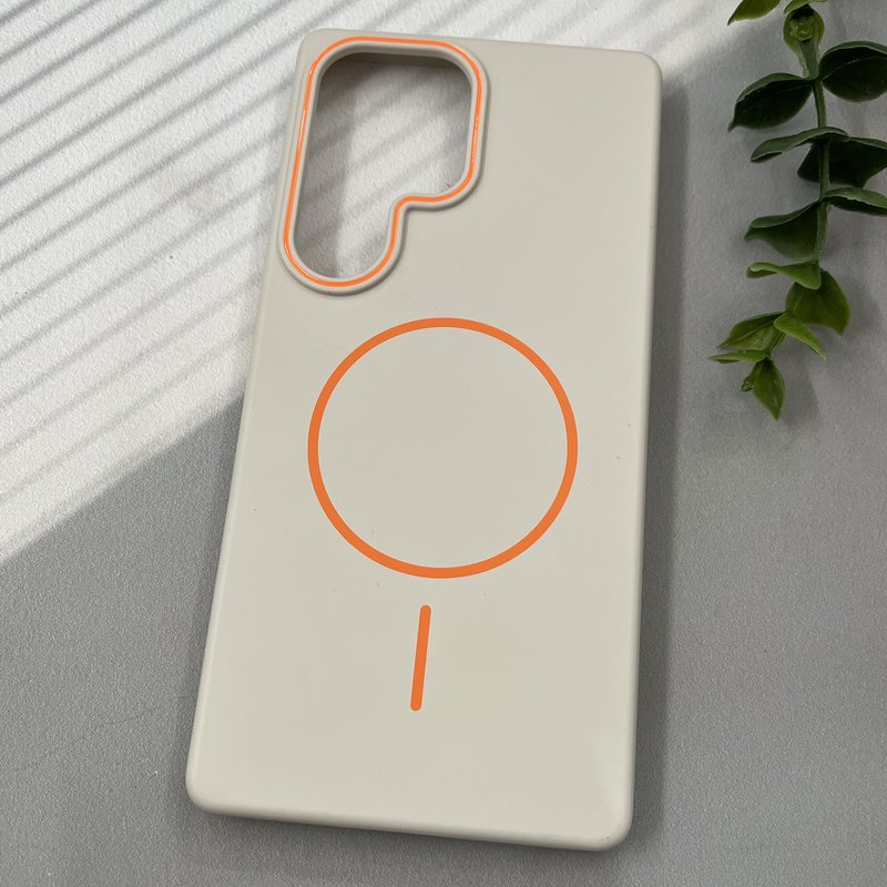 قاب گوشی Galaxy S25 Ultra سامسونگ FIT CLASSIC مگ سیف Magsafe اورجینال Orange Lens برجسته کرمی کد 79562 - Image 2