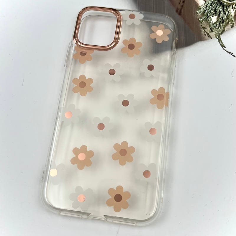 قاب گوشی iPhone 11 آیفون Flower Case شفاف لوکس طرح گل لنز Copper کد 81149 - Image 2