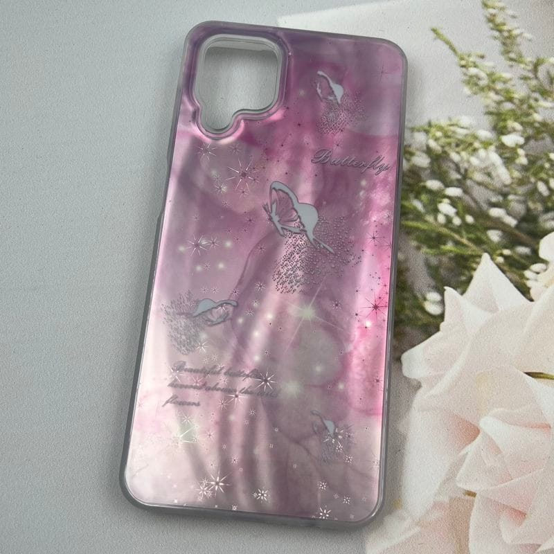 قاب گوشی Galaxy A12 / Galaxy M12 سامسونگ Lux Case لوکس طرح موج سه بعدی 3D پروانه صورتی کد 81301 - Image 2