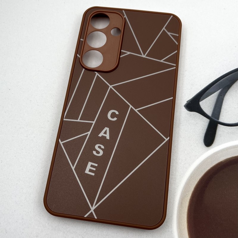 قاب گوشی Galaxy S24 FE سامسونگ PVD CASE دور سلیکونی طرح Sketch lines محافظ لنز دار عسلی کد 81711 - Image 2