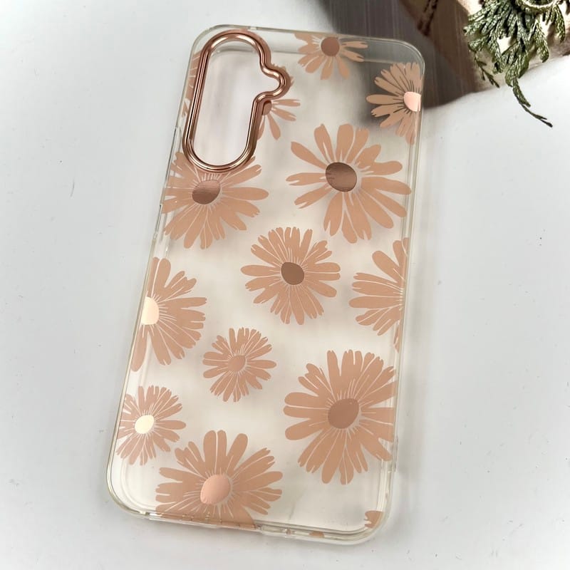 قاب گوشی Galaxy A54 سامسونگ Flower Case شفاف لوکس طرح گل لنز Copper کد 81802 - Image 2