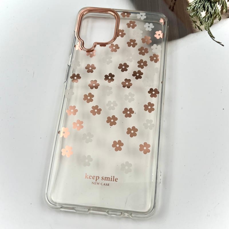 قاب گوشی Galaxy A12 / Galaxy M12 سامسونگ Flower Case شفاف لوکس طرح گل لنز Copper کد 84105 - Image 2