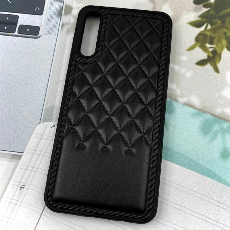 قاب گوشی Galaxy A30S / Galaxy A50S / Galaxy A50 سامسونگ Premium Case چرم پافر لوزی بالشتی لوکس مشکی کد 84595 - Image 2