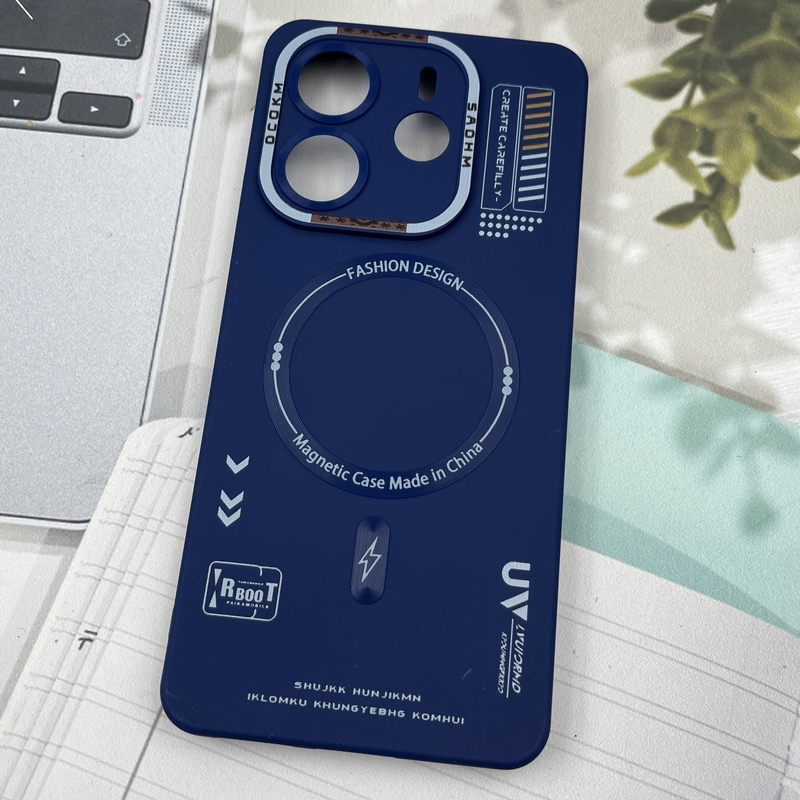 قاب گوشی Redmi Note 14 4G شیائومی Silicon Case سیلیکونی طرح مگ سیف Magsafe RT محافظ لنز دار سرمه ای کد 86581 - Image 2