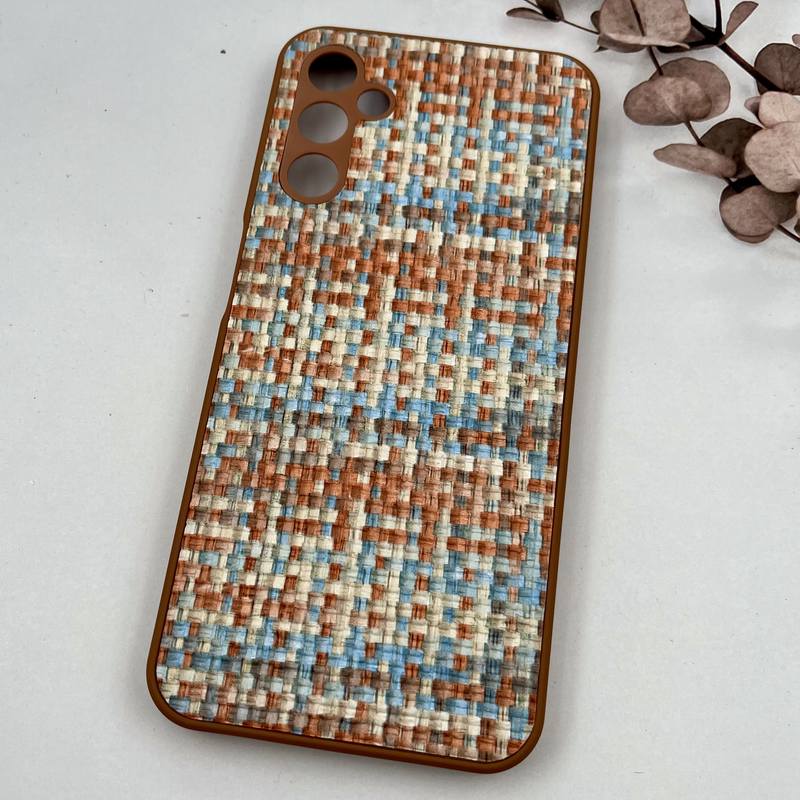 قاب گوشی Galaxy A14 سامسونگ Cotton Case طرح بافت برجسته کلاسیک کرم آبی محافظ لنز دار برجسته کد 88046 - Image 2