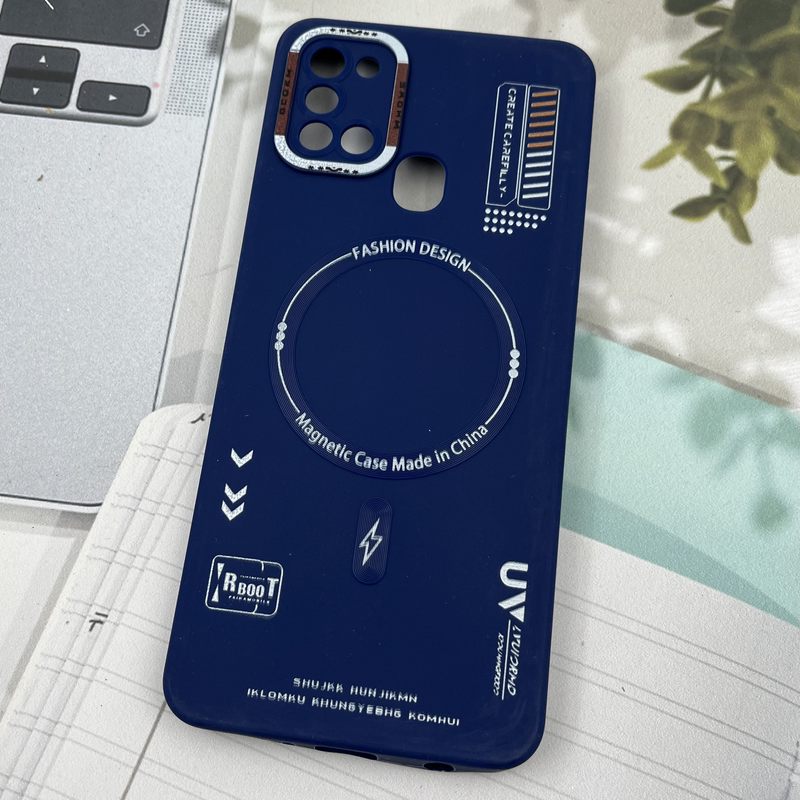 قاب گوشی Galaxy A21S سامسونگ Silicon Case سیلیکونی طرح مگ سیف Magsafe RT محافظ لنز دار سرمه ای کد 89643 - Image 2