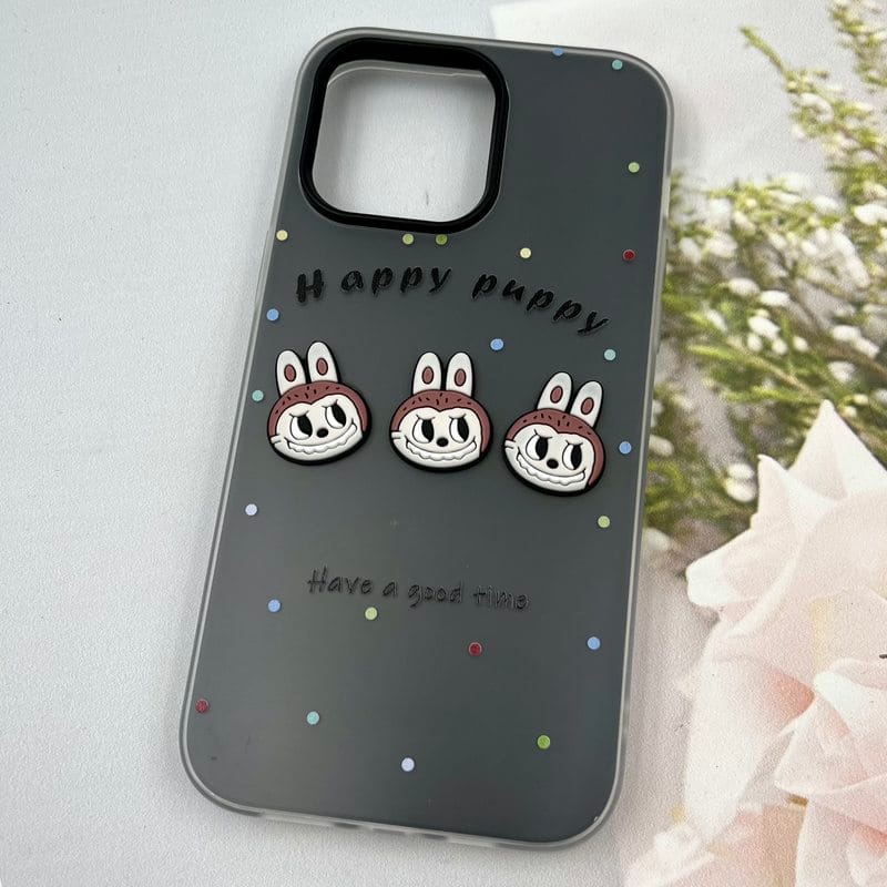 قاب گوشی iPhone 14 Pro Max آیفون Puppy Case پاستلی سیلیکونی دو تکه ضد ضربه عروسکی مشکی کد 91672 - Image 2
