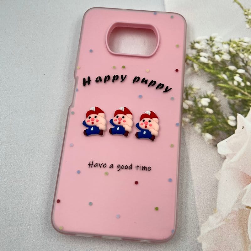 قاب گوشی Poco X3 / Poco X3 NFC / Poco X3 Pro شیائومی Puppy Case پاستلی سیلیکونی دو تکه ضد ضربه عروسکی صورتی کد 93320 - Image 2