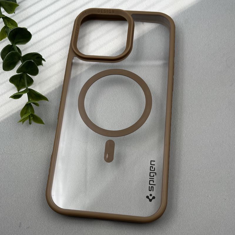 قاب گوشی iPhone 16 Pro Max آیفون اورجینال Spigen شفاف مگ سیف Better By Design MagSafe اورجینال صحرایی کد 40343 - Image 2