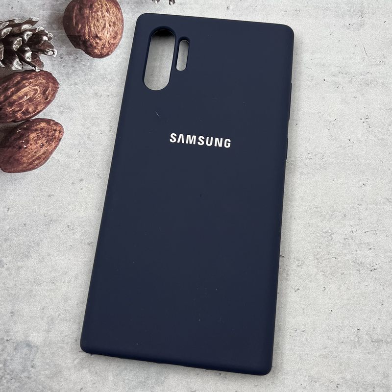 قاب گوشی Galaxy Note 10 Plus سامسونگ سیلیکونی پاک کنی اورجینال داخل پارچه ای رنگ سرمه ای تیره کد 97418 - Image 2