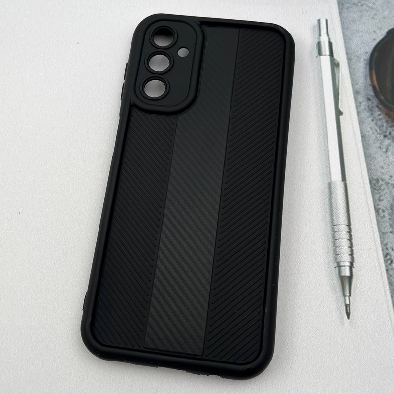 قاب گوشی Galaxy A14 سامسونگ Carbon Case سیلیکونی ایربگ دار ضد ضربه طرح کربن محافظ لنز دار مشکی کد 98301 - Image 2