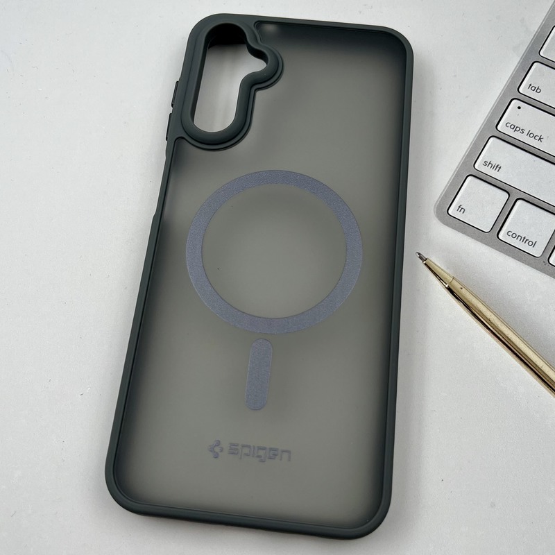 قاب گوشی Galaxy A14 سامسونگ مات Spigen Case طرح مگ سیف ضد ضربه لنز برجسته تیتانیوم کد 10792 - Image 2