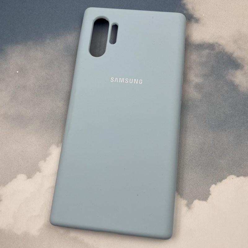 قاب گوشی Galaxy Note 10 Plus سامسونگ سیلیکونی پاک کنی اورجینال داخل پارچه ای رنگ آبی آسمانی کد 11759 - Image 2