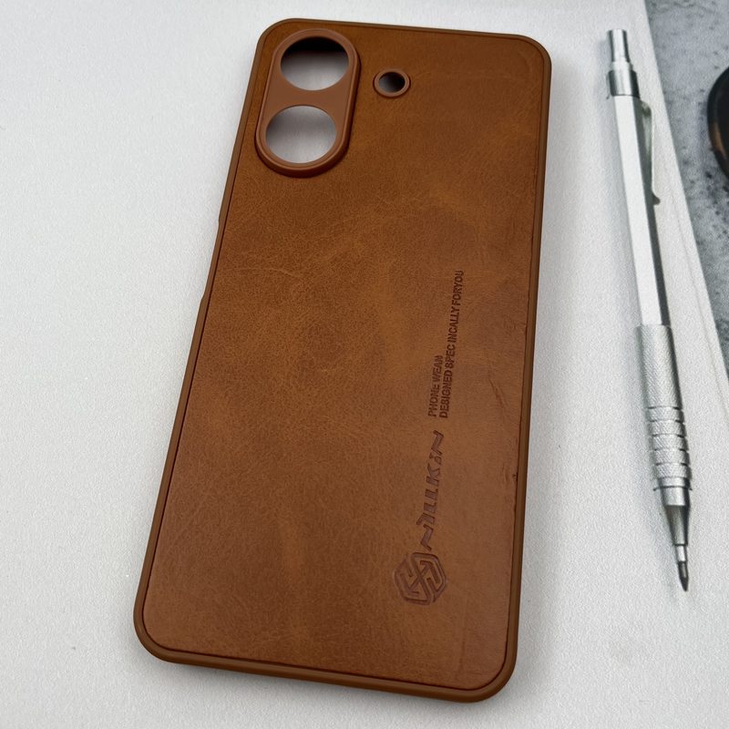قاب گوشی Redmi 13C / Poco C65 شیائومی Nillkin Case چرم نیلکین کلاسیک محافظ لنز دار برجسته عسلی کد 12616 - Image 2