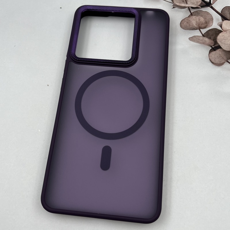 قاب گوشی Redmi Note 13 Pro 5G / Poco X6 شیائومی Carbon Case مات مگ سیف Magsafe اورجینال لنز کربن برجسته اسپرت بنفش کد 14944 - Image 2