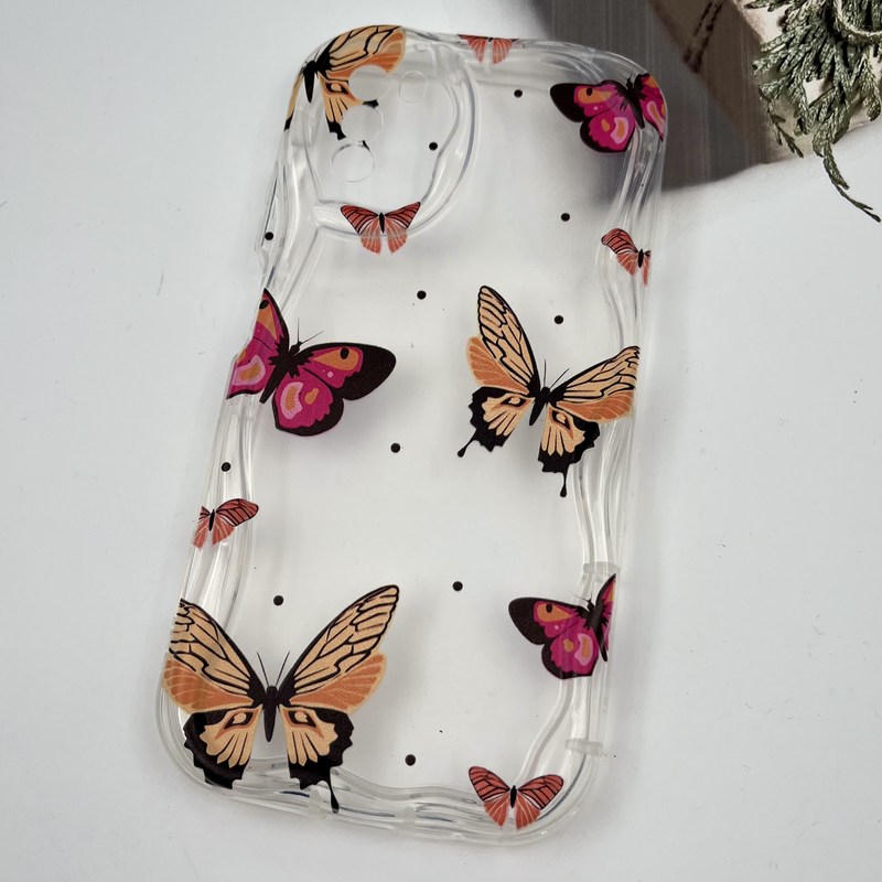 قاب گوشی Poco M3 شیائومی Fantasy Case شفاف ضد ضربه طرح پروانه نارنجی محافظ لنز دار کد 15306 - Image 2